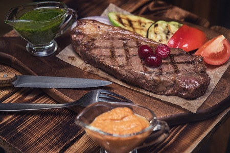 grilled beef steakの写真素材