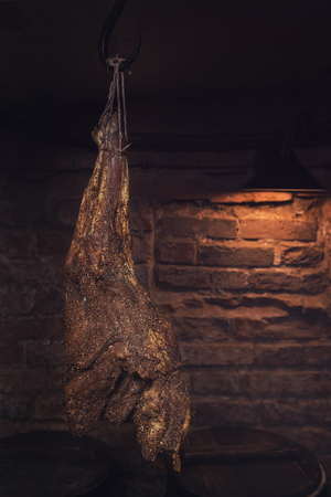 Domestic smoked meat producedの写真素材