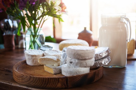 Set of different cheeseの写真素材