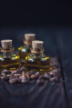 Oil of cedar nutsの写真素材