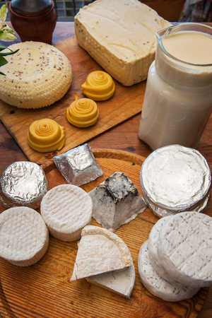 Set of different cheeseの写真素材