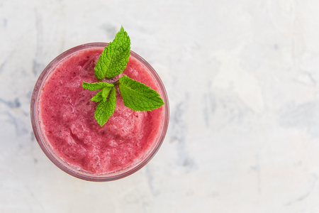 Strawberry smoothie with mintの写真素材