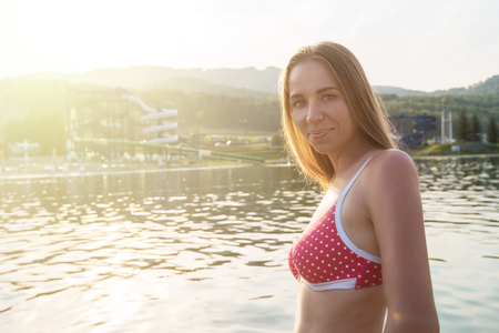 Woman at beachの写真素材