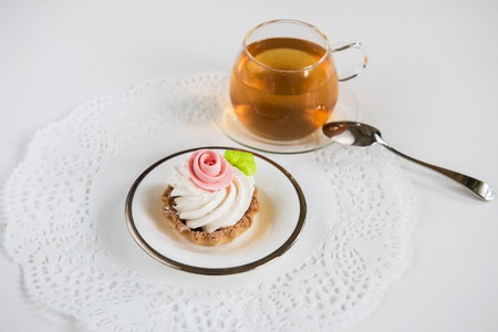 Tasty different cakes set with on a white backgroundの写真素材