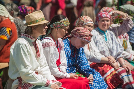 TOPOLNOE, ALTAY, RUSSIA - May 27, 2018: Folk festivities dedicated to the feast of the Holy Trinity.のeditorial素材