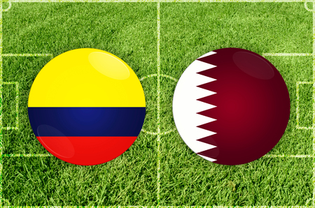 Illustration for Football match Colombia vs Qatarの写真素材