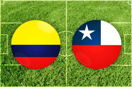 Illustration for Football match Colombia vs Chiliの写真素材