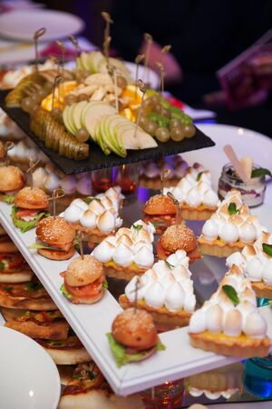 Catering food table set conceptの写真素材