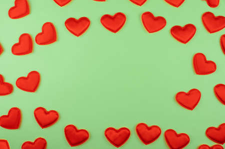 Valentine day green paper backgroundの写真素材