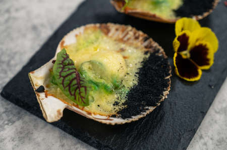 Delicacy roasted scallopsの写真素材