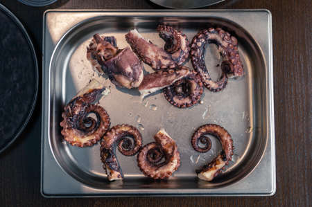 Freshly cooked octopus.の写真素材