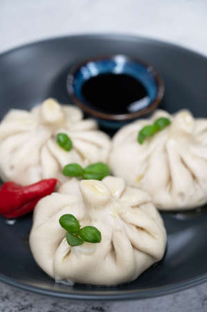 Traditional asian food mantiの写真素材