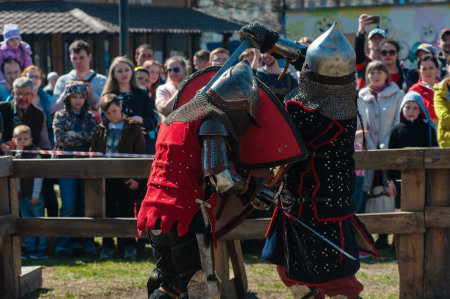 Medieval restorers fightのeditorial素材
