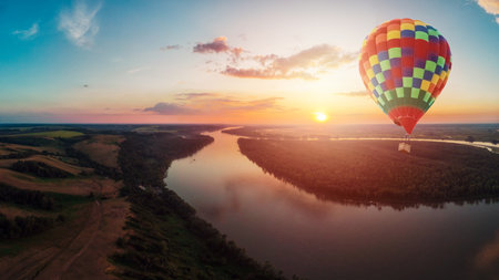 Hot air balloons floating up to the sky