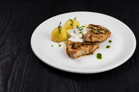 Grilled pork meat withの写真素材