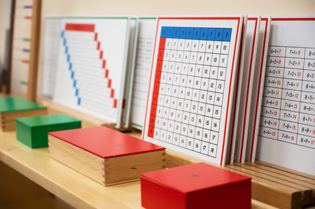 Classroom of Montessori kindergartenの写真素材