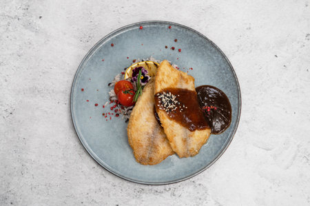 Fried tilapia fishの写真素材