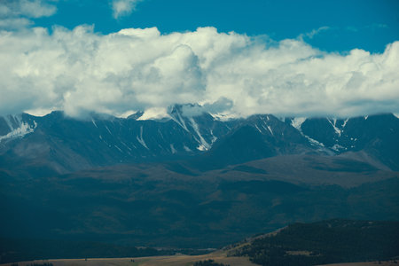Kurai steppe and North-Chui ridgeの写真素材