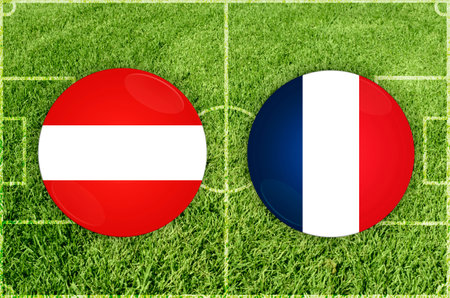 Illustration for Football match Austria vs Franceの写真素材