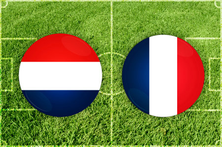Illustration for Football match Netherlands vs Franceの写真素材