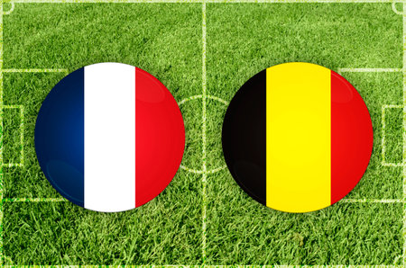 Illustration for Football match France vs Belgiumの写真素材