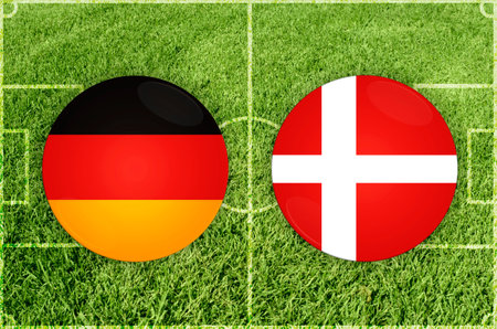 Illustration for Football match Germany vs Denmarkの写真素材