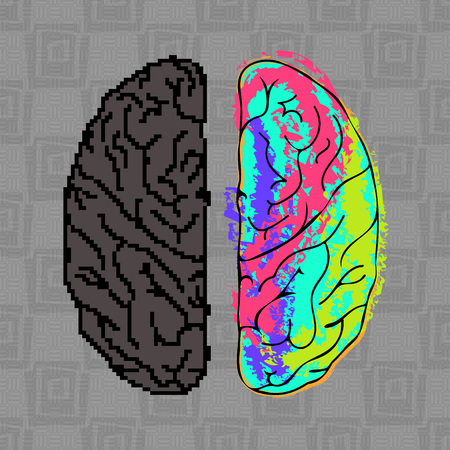 Differences between the hemispheres of the brain.のイラスト素材