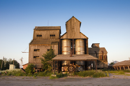 Old country grain Elevator in Russiaの写真素材