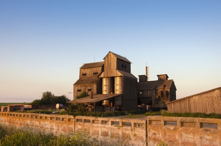 Old country grain Elevator in Russiaの写真素材