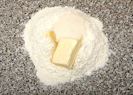 dough cooking process の写真素材