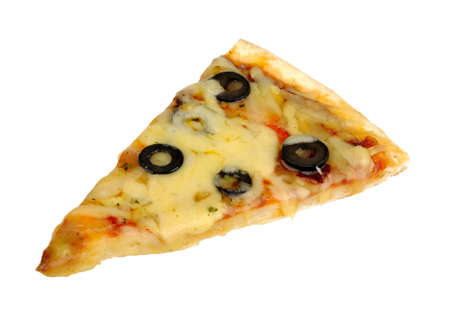 slice of pizza isolated on white backgroundの写真素材