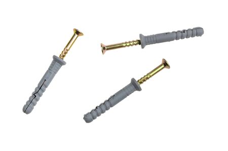 screws and plugs isolated on white background
