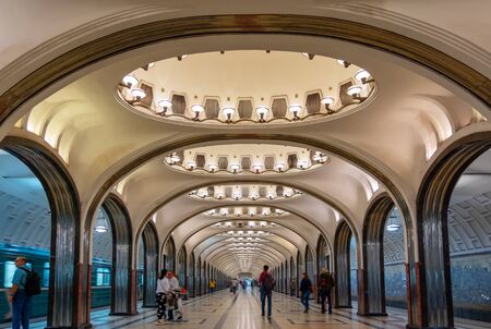Mayakovskaya subway station Moscow, Russia August 23, 2019のeditorial素材
