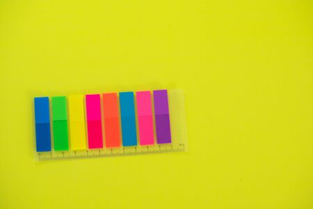 Assortment of colorful markets against colorful background