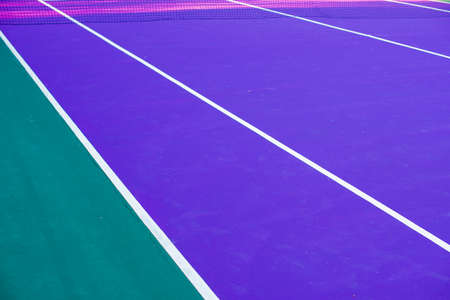 Close up shot of purple colored tennis courtの写真素材