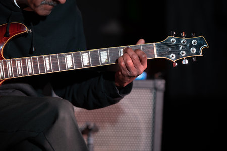 Guitarist seen performing at event