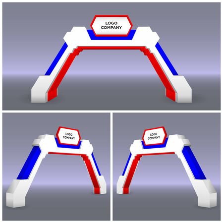 3d vector gate entrance abstract style for event exhibitionのイラスト素材