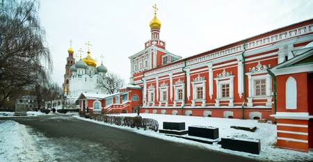Novodevichy Convent in Moscow on a cold winter dayの写真素材