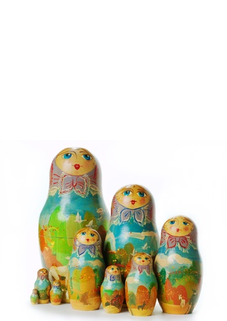 Russian Matryoshka on a white backgroundの写真素材