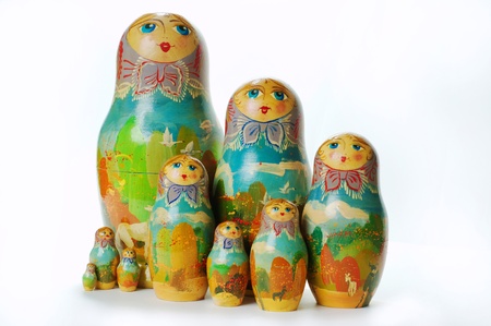 Russian Matryoshka on a white backgroundの写真素材
