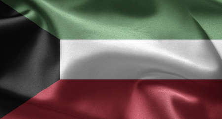 Flag of Kuwait. Close up.の写真素材