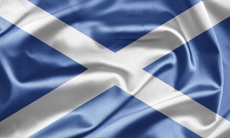 Waving flag Scotlandの写真素材