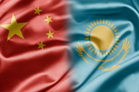 China and Kazakhstanの写真素材