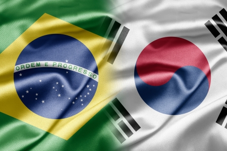 Brazil and South Koreaの写真素材