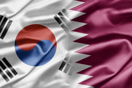 South Korea and Qatarの写真素材