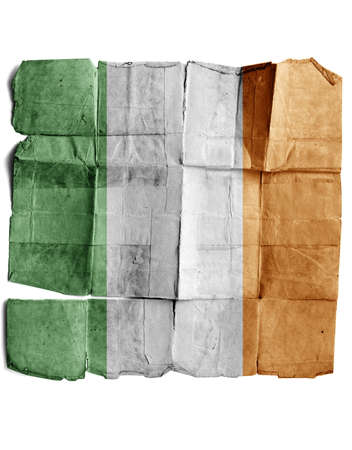 Ireland flag on old paper.の写真素材