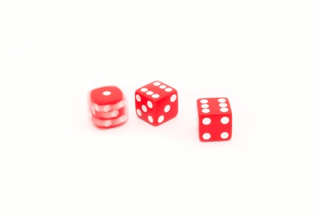Red dices isolated on white