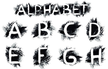 Grunge alphabetの写真素材