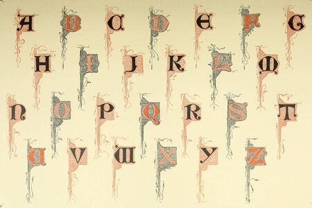Vintage font. Vintage font. Ancient historical illustration