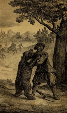 Christian illustration. Retro and old imageの写真素材